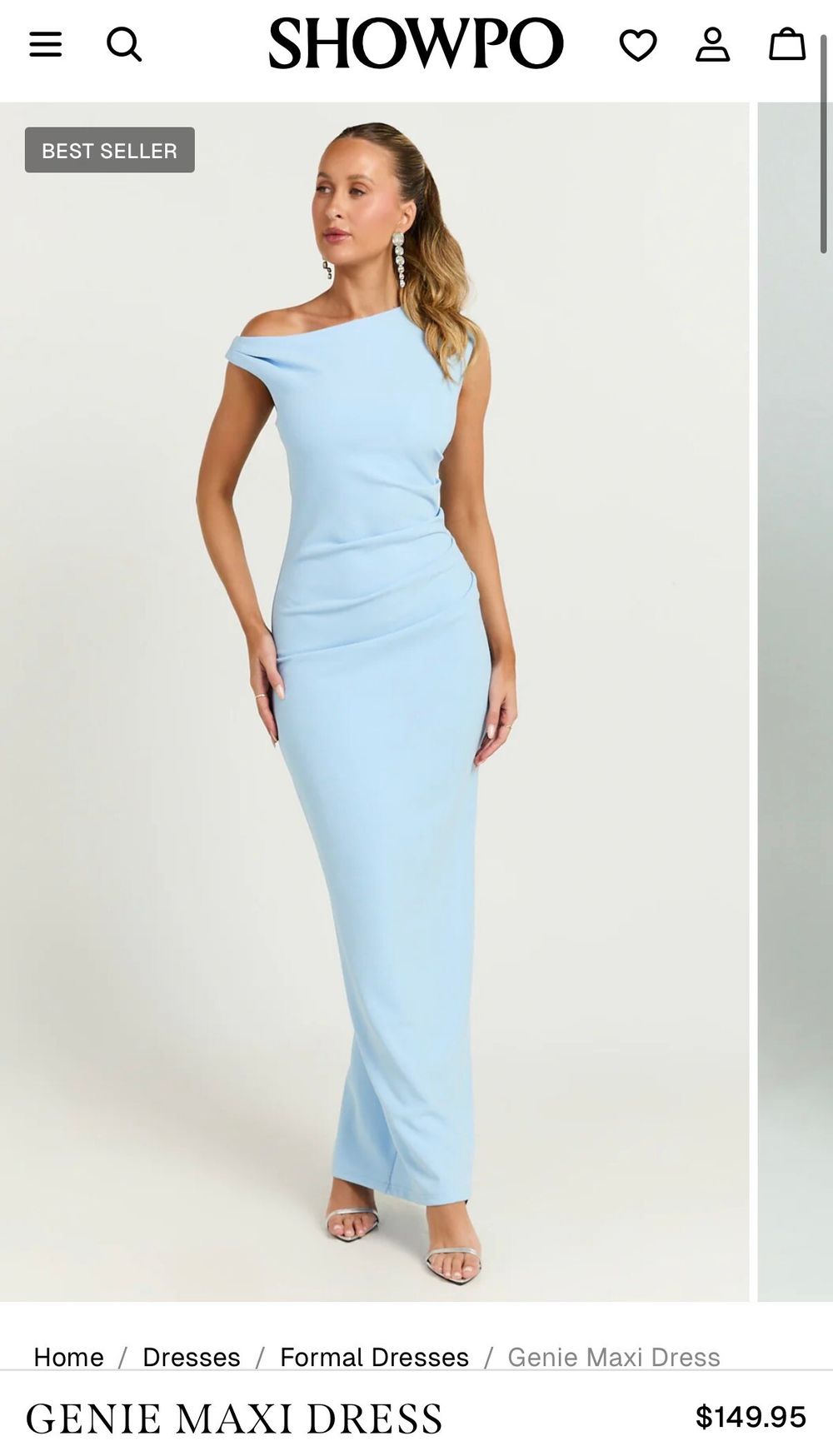 blush and blue dress Light Blue Wrap Dress with Train #1151 main image 1