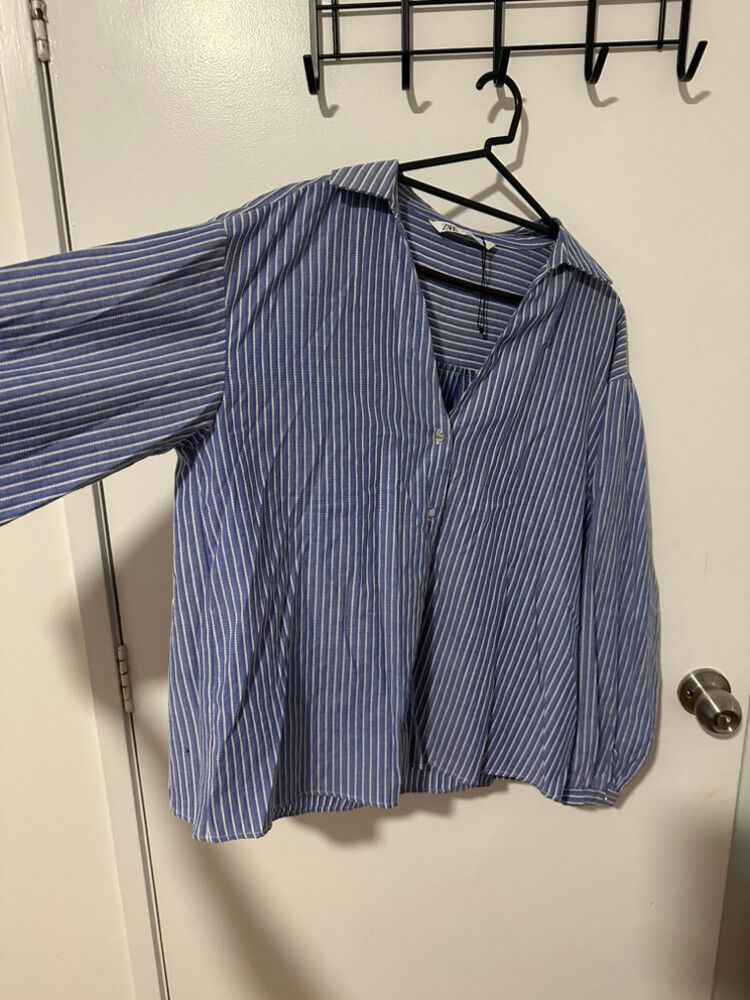 zara blue and white striped shirt dress ZARA. Striped shirt dress Tm – Hibuy market main image 1