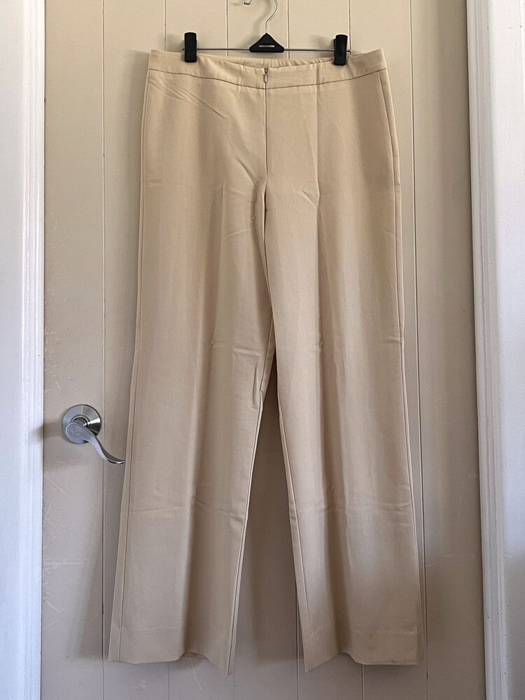 Lloyd's cream wide-leg trousers