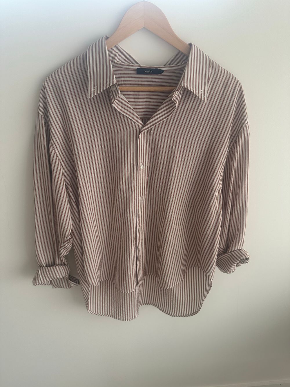 Bassike Brown and White Striped Shirt 0