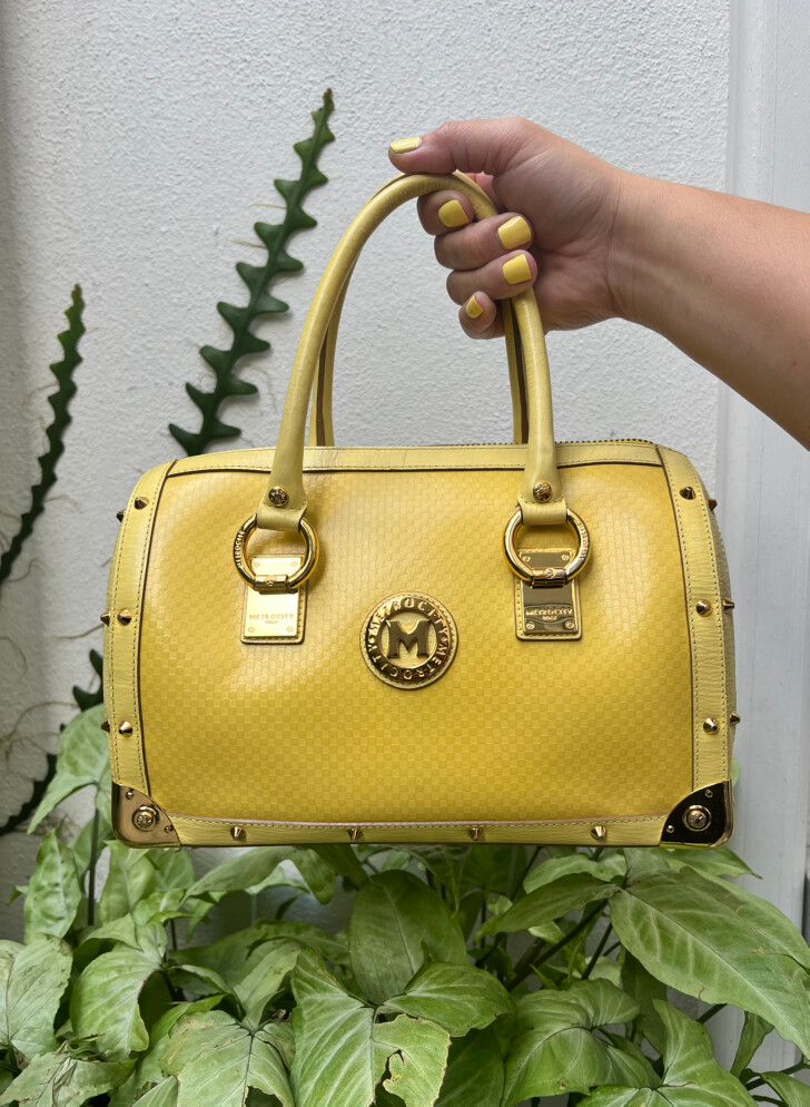 Metrocity Yellow Top Handle Handbag