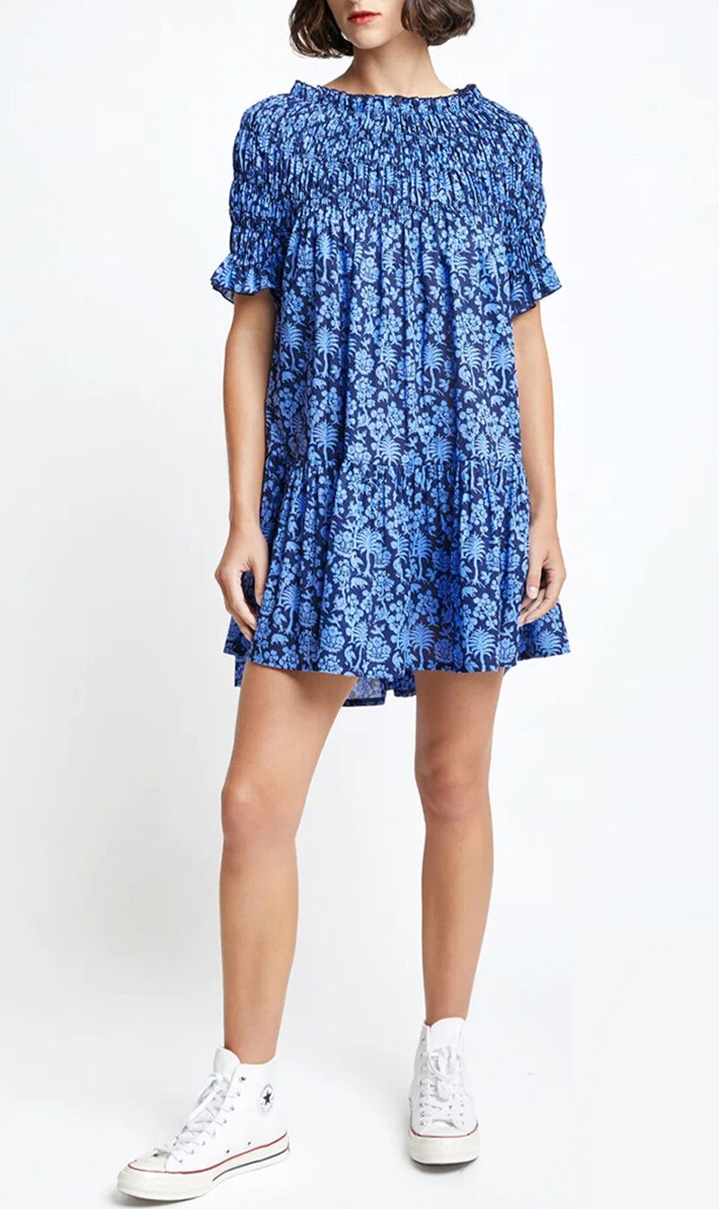 karen walker blue dress Karen Walker Ornamental Strappy Maxi Nightgown main image 0
