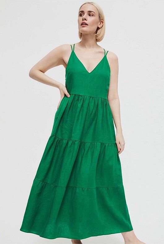 slim fit dress slacks Pre-loved Witchery Green Maxi-Dress – GrandDays main image 1
