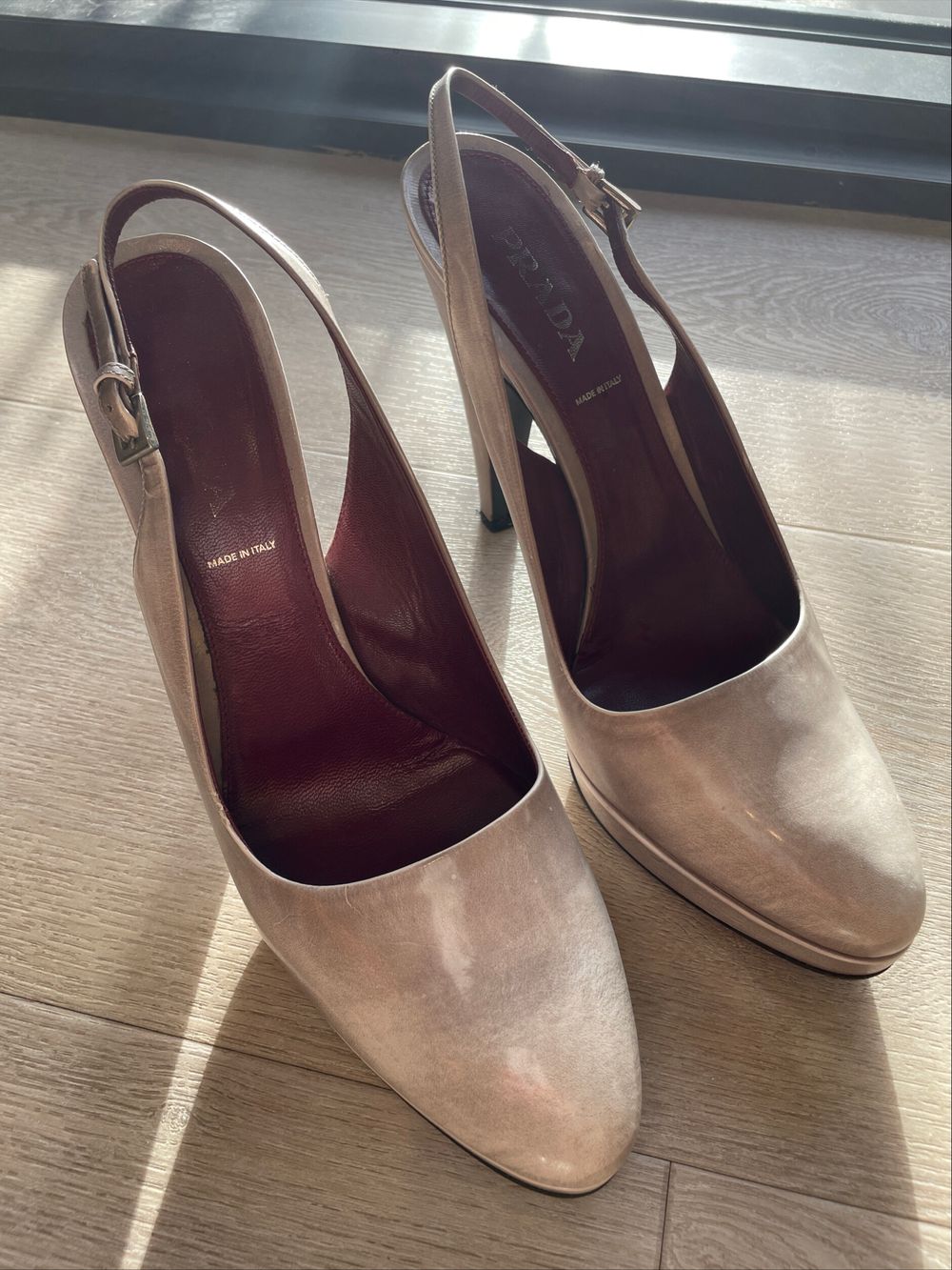 Prada Grey / Beige Heels - Size 11 or IT 41