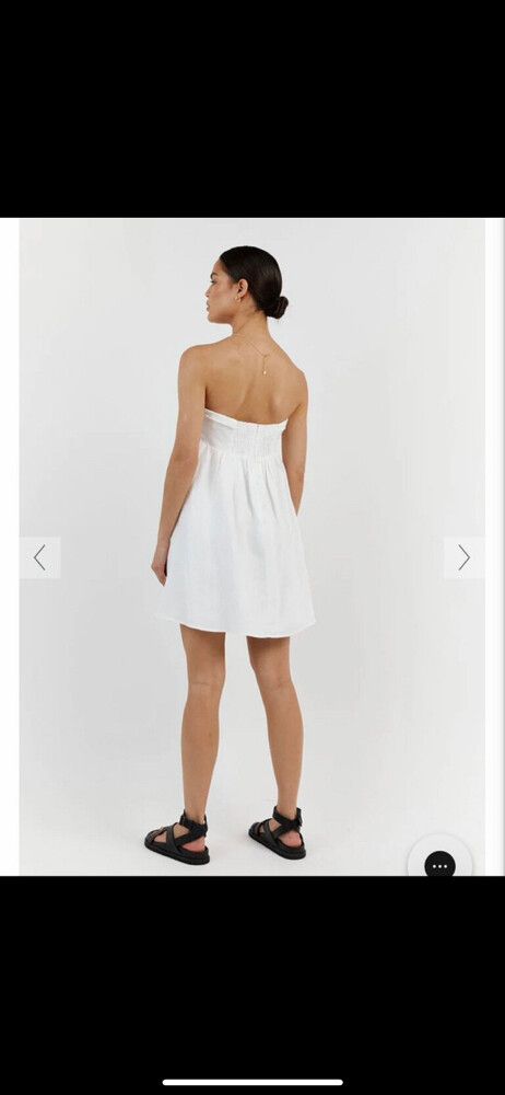 DISSH - Lexi White Linen Mini Dress on Designer Wardrobe DISSH - Lexi White Linen Mini Dress on Designer Wardrobe