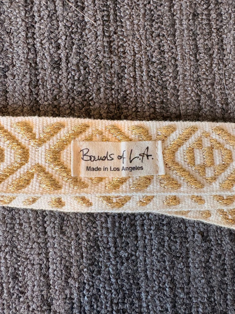 Bands of L.A. Beige and Gold Woven Belt