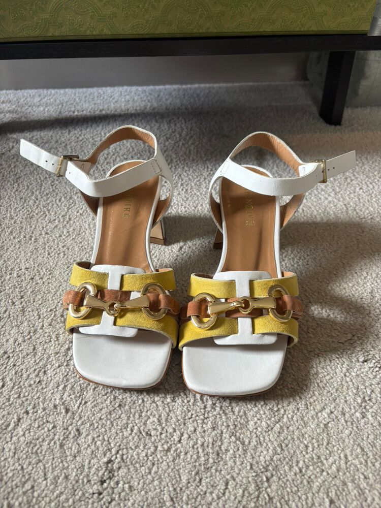 Cafe Noir Yellow White Heels