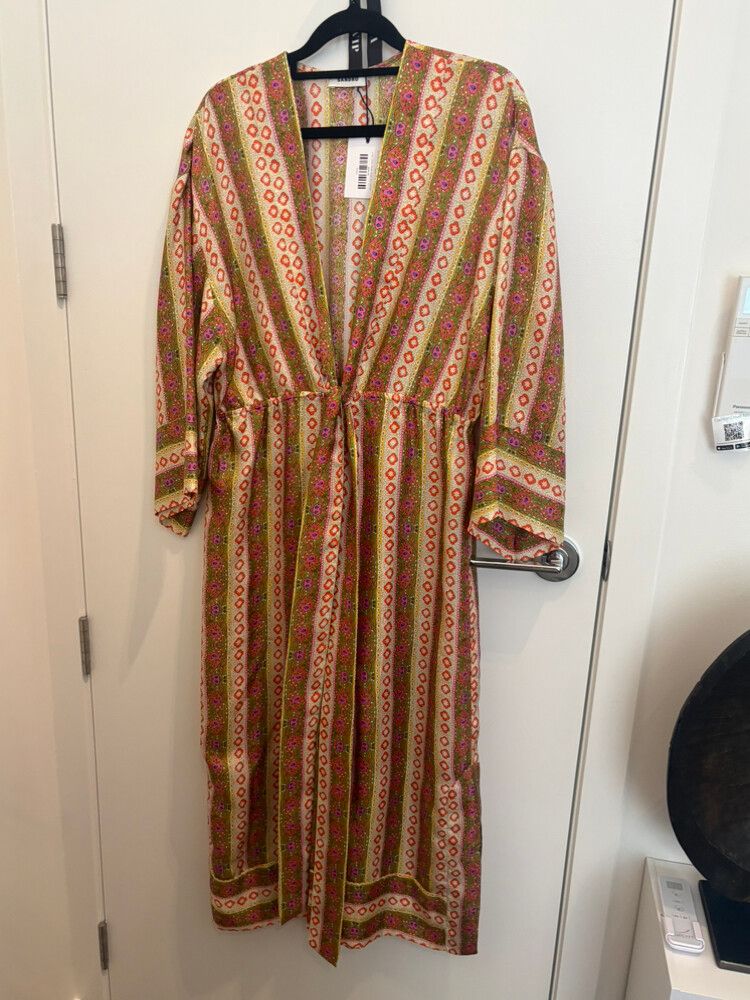 Sandro Silk Pink Cream Printed Dress