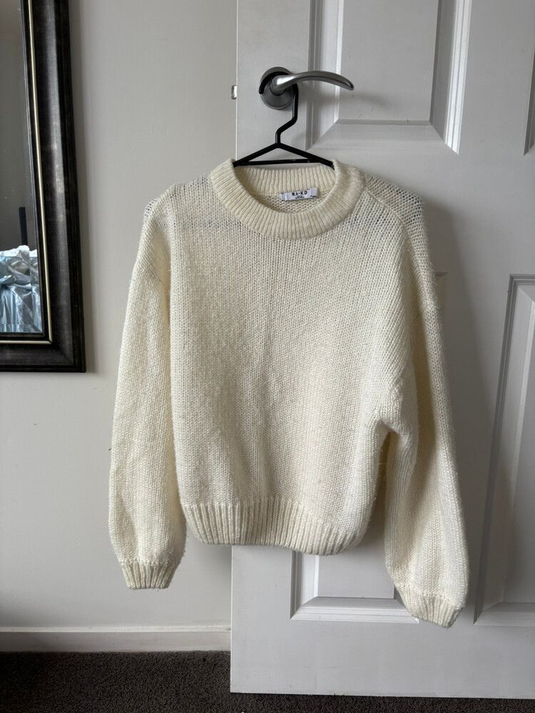 White Knit Jumper Chunky