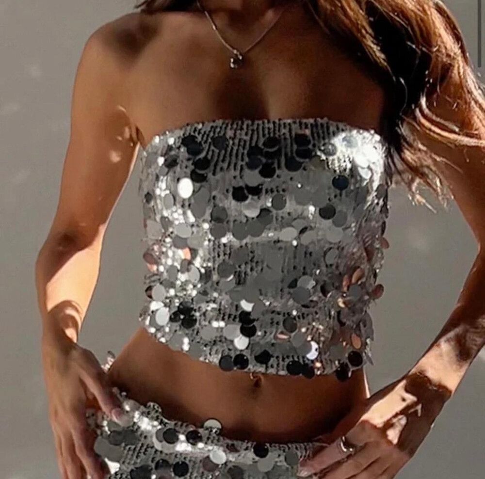 Beginning Boutique Sequin Strapless Top - Size 8