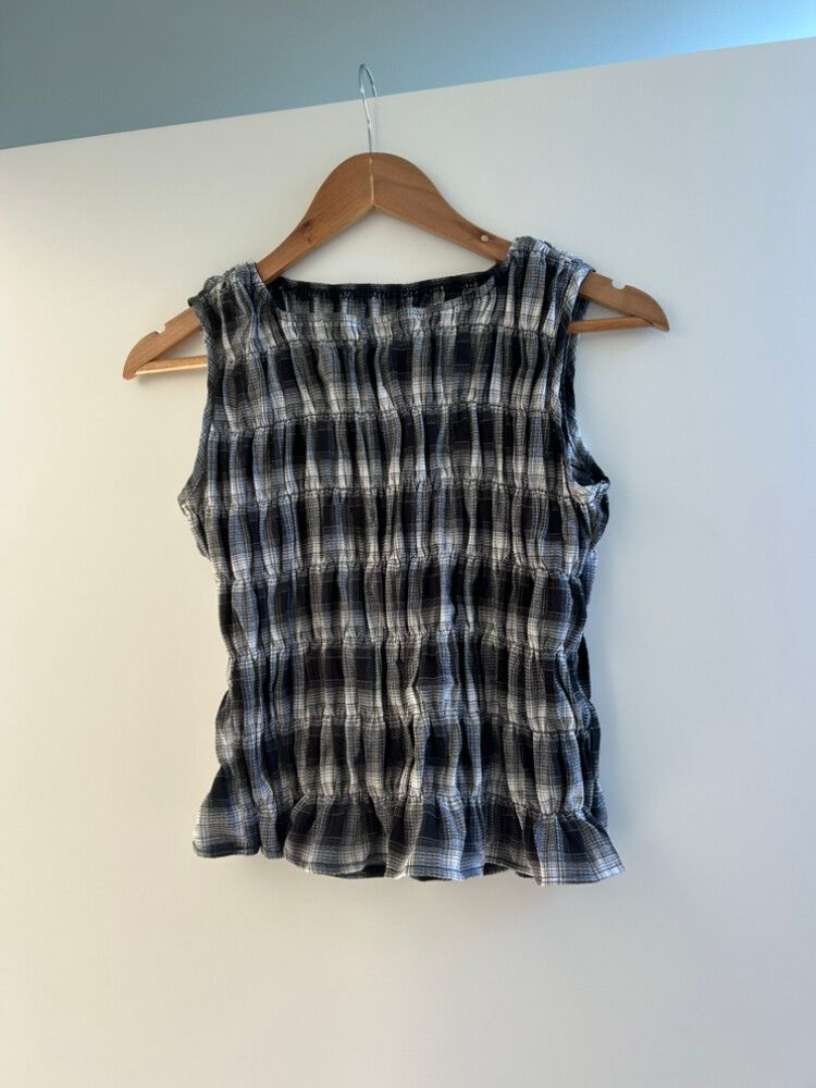 Black and White Plaid Top