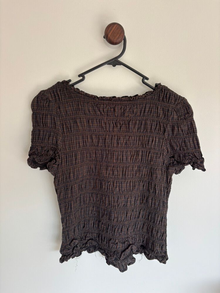 Princess Polly Brown Checkered Top