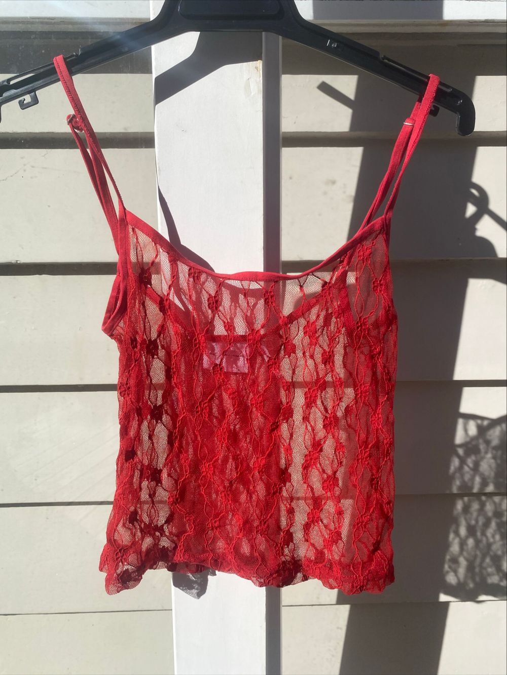 Red lacy cami
