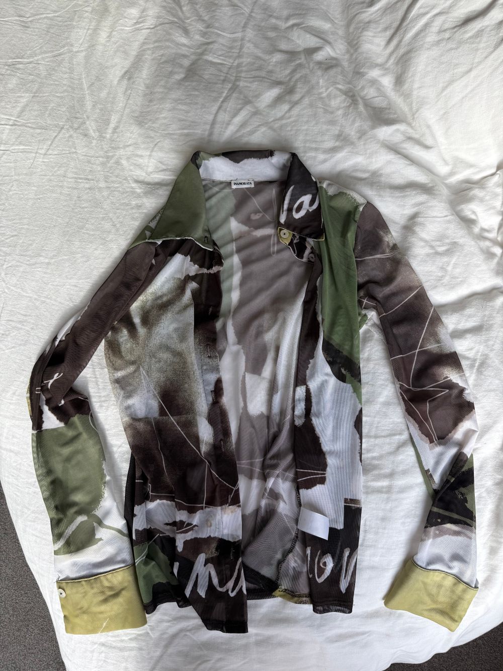 Inamorata Olive Brown Print Top