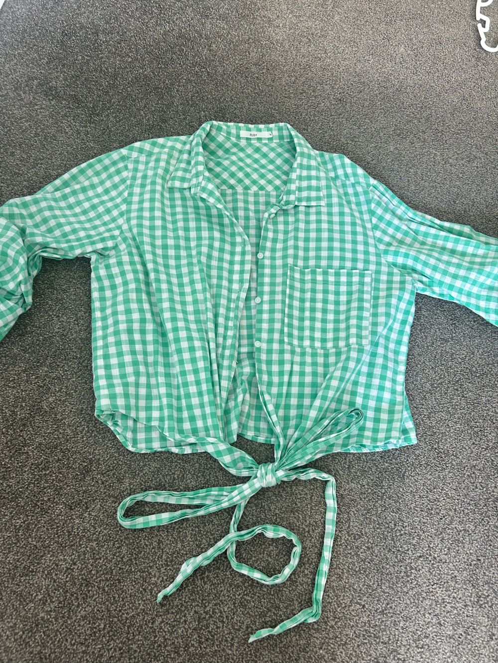 RUBY Green Gingham Shirt