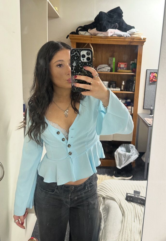 Button Up Blue Top