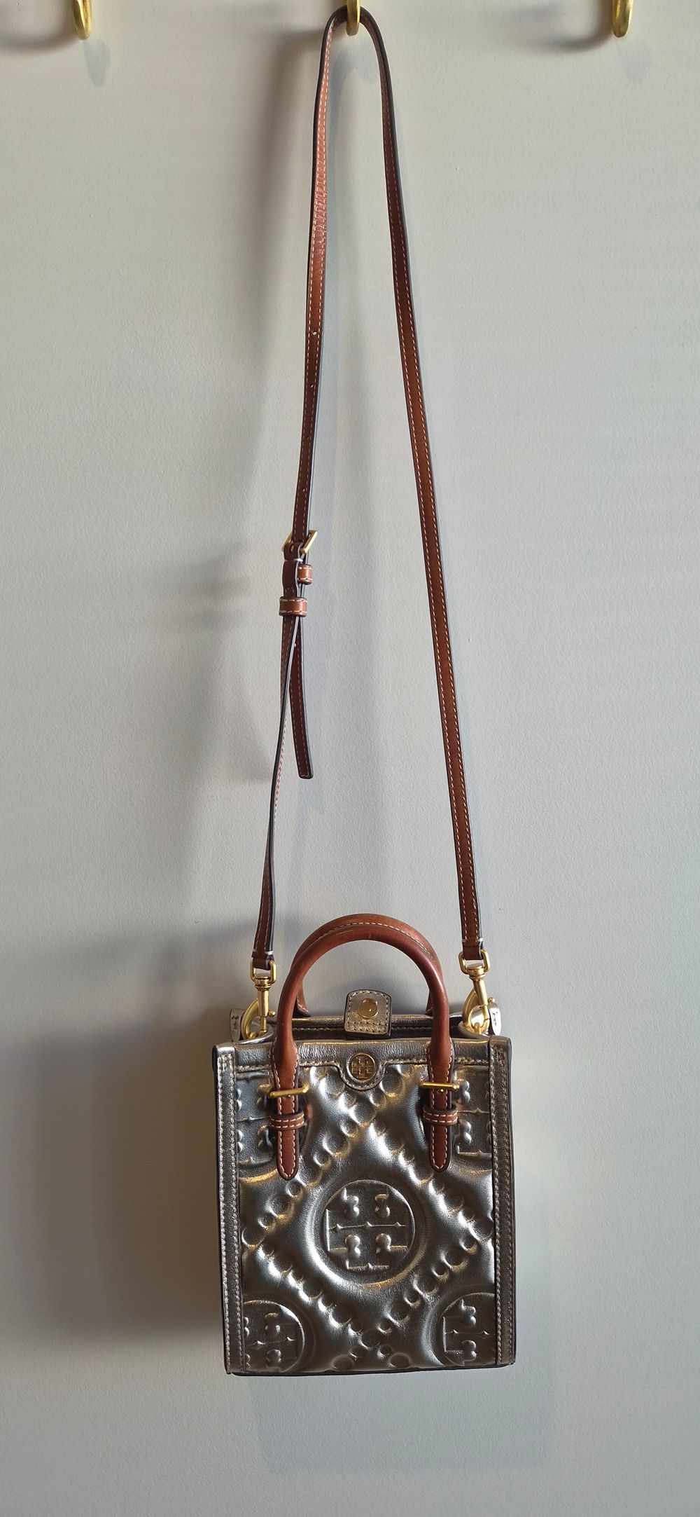 Gold Embossed Tory Burch Mini Tote