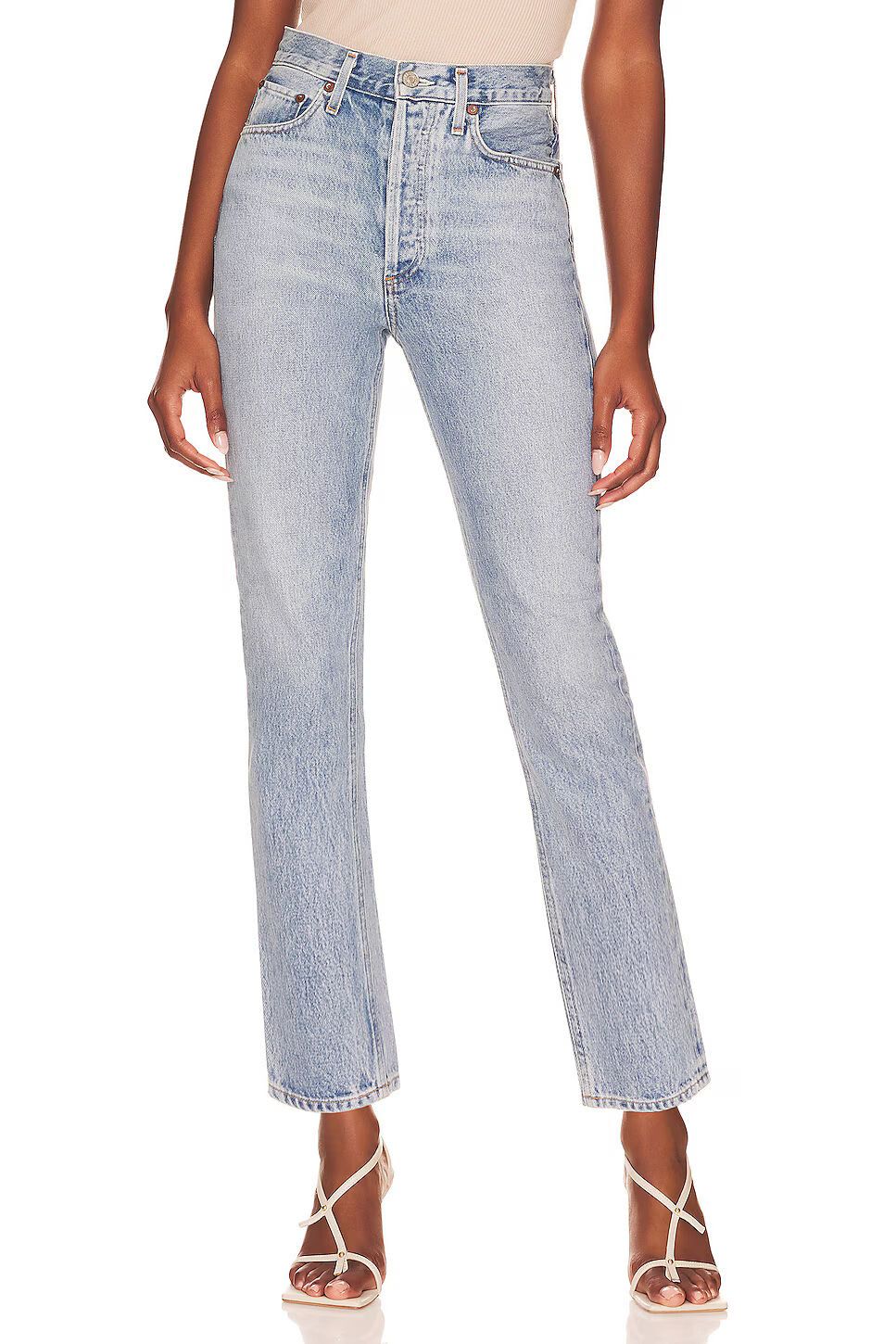 Agolde 'Riley' High Rise Straight Crop Jeans