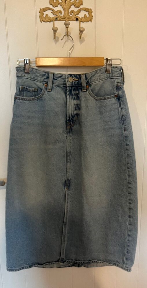 Light Blue Long Denim skirt