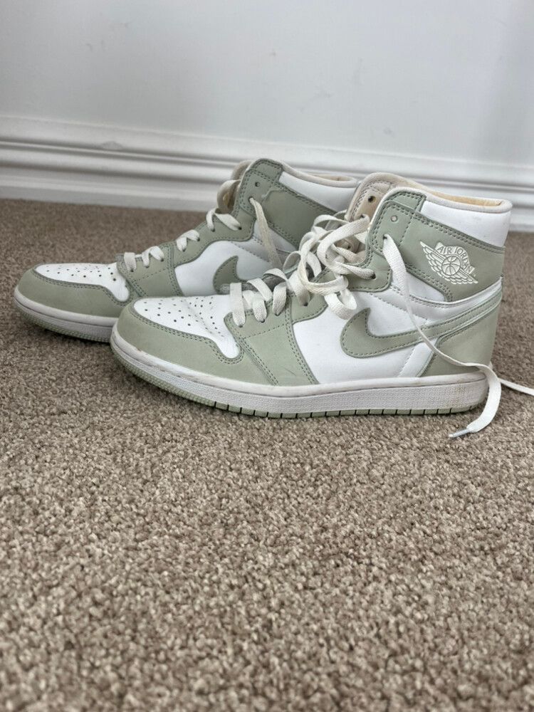 Air Jordan White Green High Top Sneakers