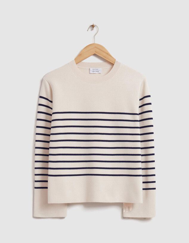 & Other Stories Cream Stripe Jumper