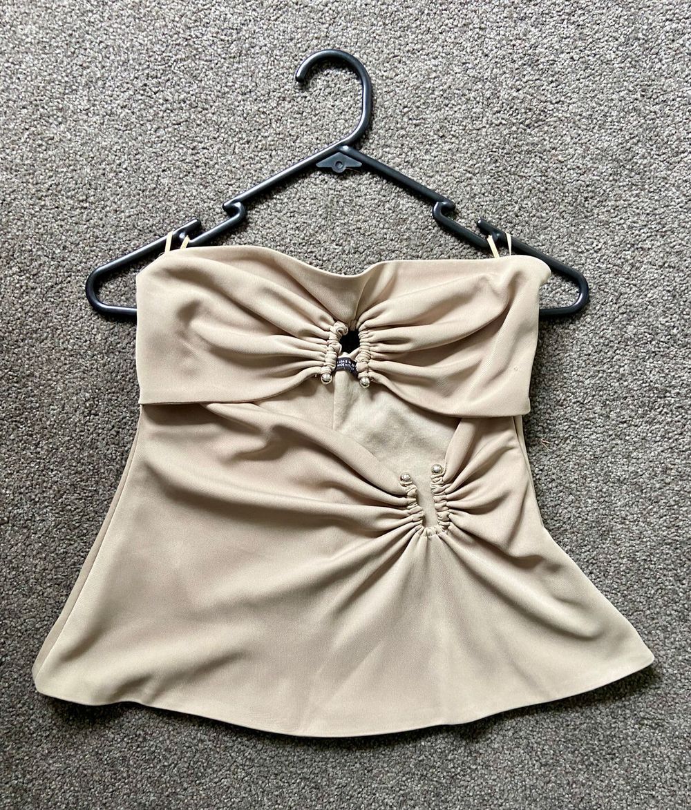 Zara Khaki Cute Top