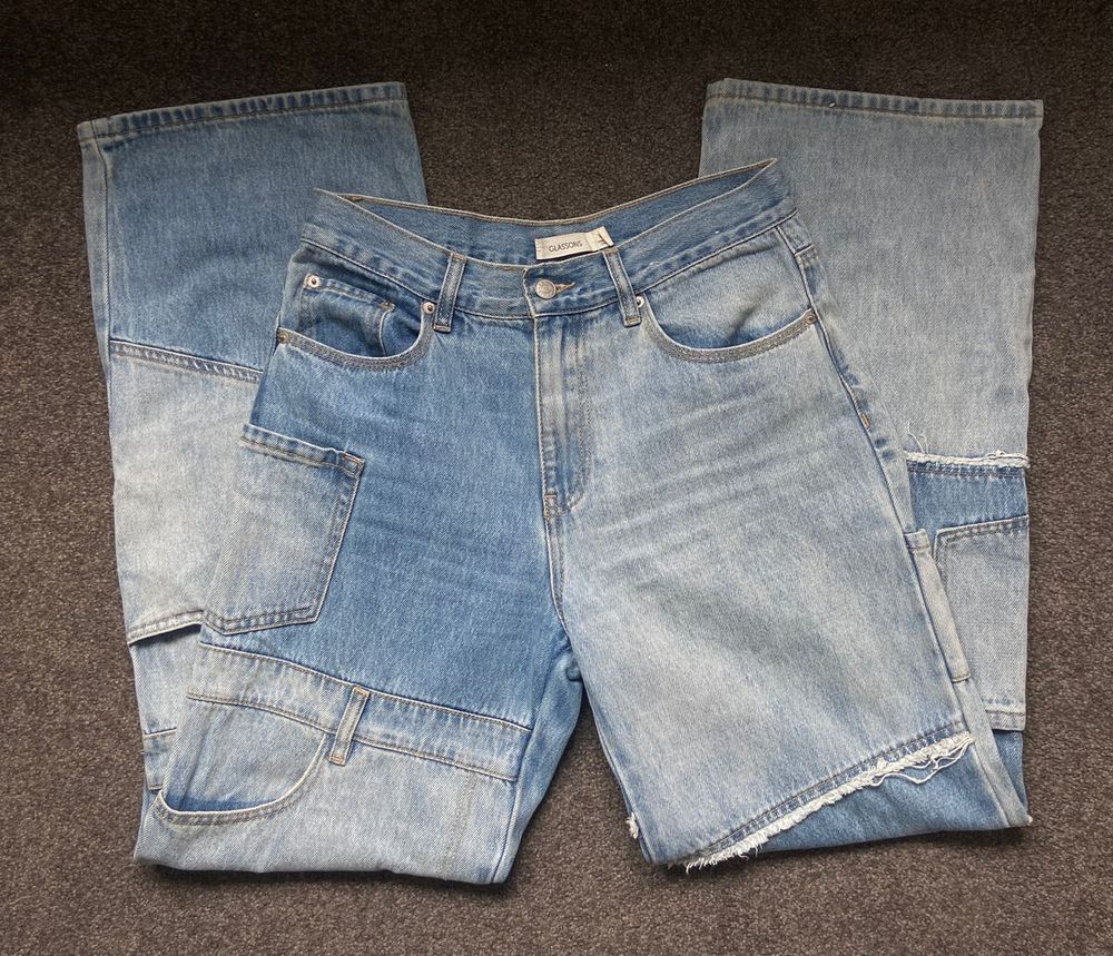 Vintage Patchwork Straight Leg Jeans