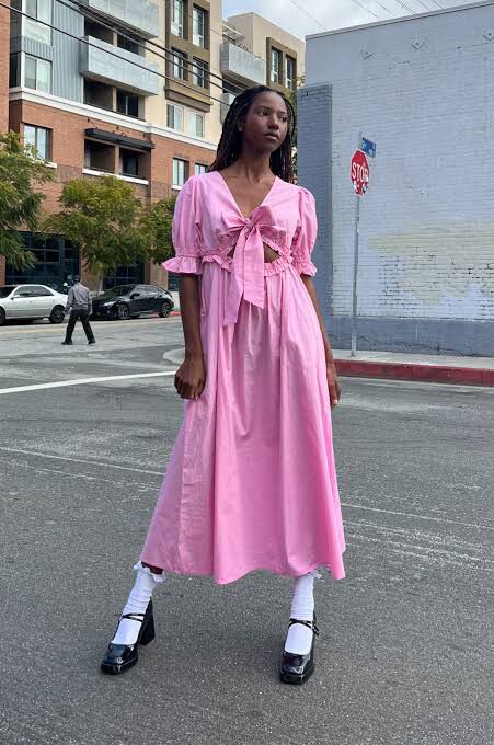damson madder pink bow dress Damson Madder