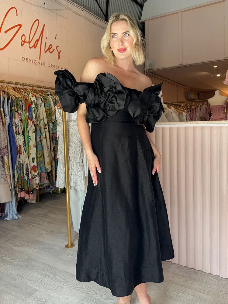aje black floral dress Little Black Dress Insta 031421 Color:Green Black Abstract Founded in 2008