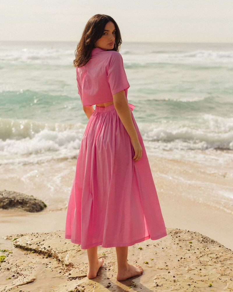 Steele Isadora Pink Midi Shirt Dress