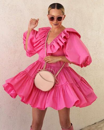 Aje - Aje Solstice Hot Pink Mini Dress on Designer Wardrobe Aje - Aje Solstice Hot Pink Mini Dress on Designer Wardrobe