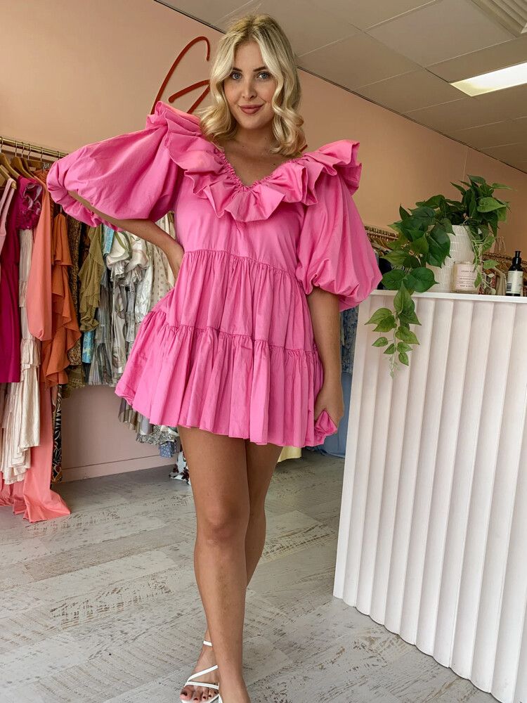 Aje Solstice Hot Pink Mini Dress