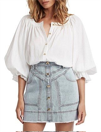 Aje Le Corsaire Cotton White Blouse Top
