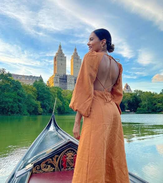 Dissh Dakota Backless Linen Midi Dress Tan