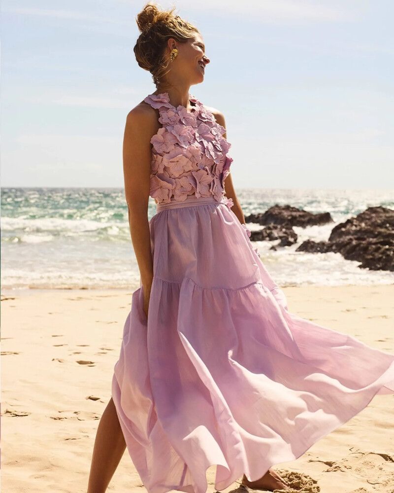 Aje Splendour Violet Flower Set Skirt and Set