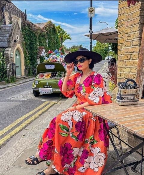 Aje Marlene Midi Dress in Vivid Camellia Orange