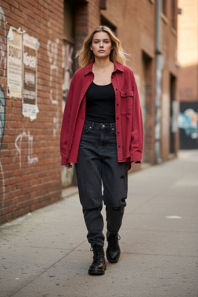 One Teaspoon Red Denim Shirt Jacket