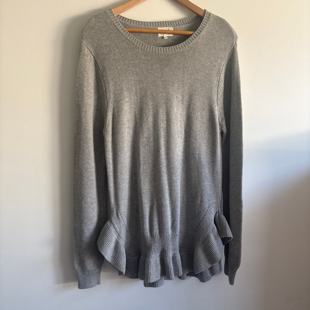 Seed Heritage Grey Ruffle Hem Knit Jumper Sweater