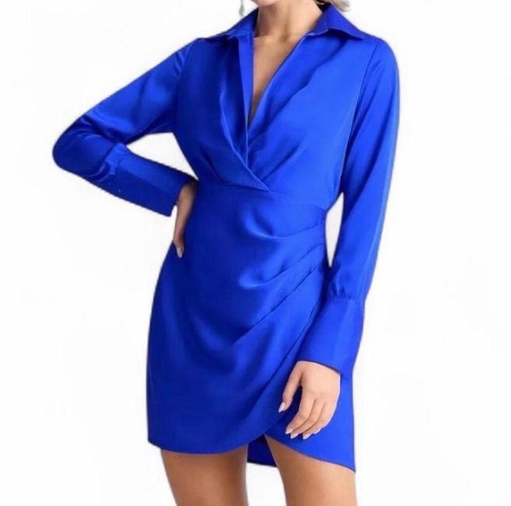 Sheike Cobalt Blue Cleo Mini Dress Collar