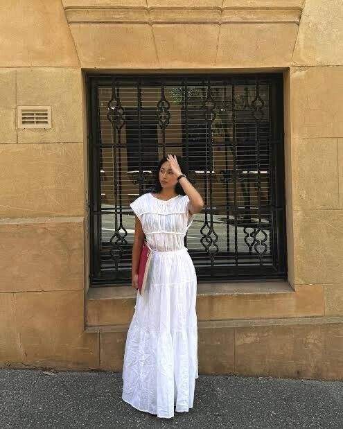 DISSH White Flynn White Linen Blend Midi Dress