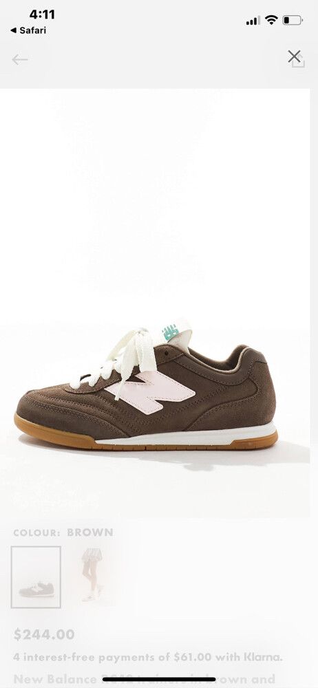 New Balance RC42 trainers in brown and pink