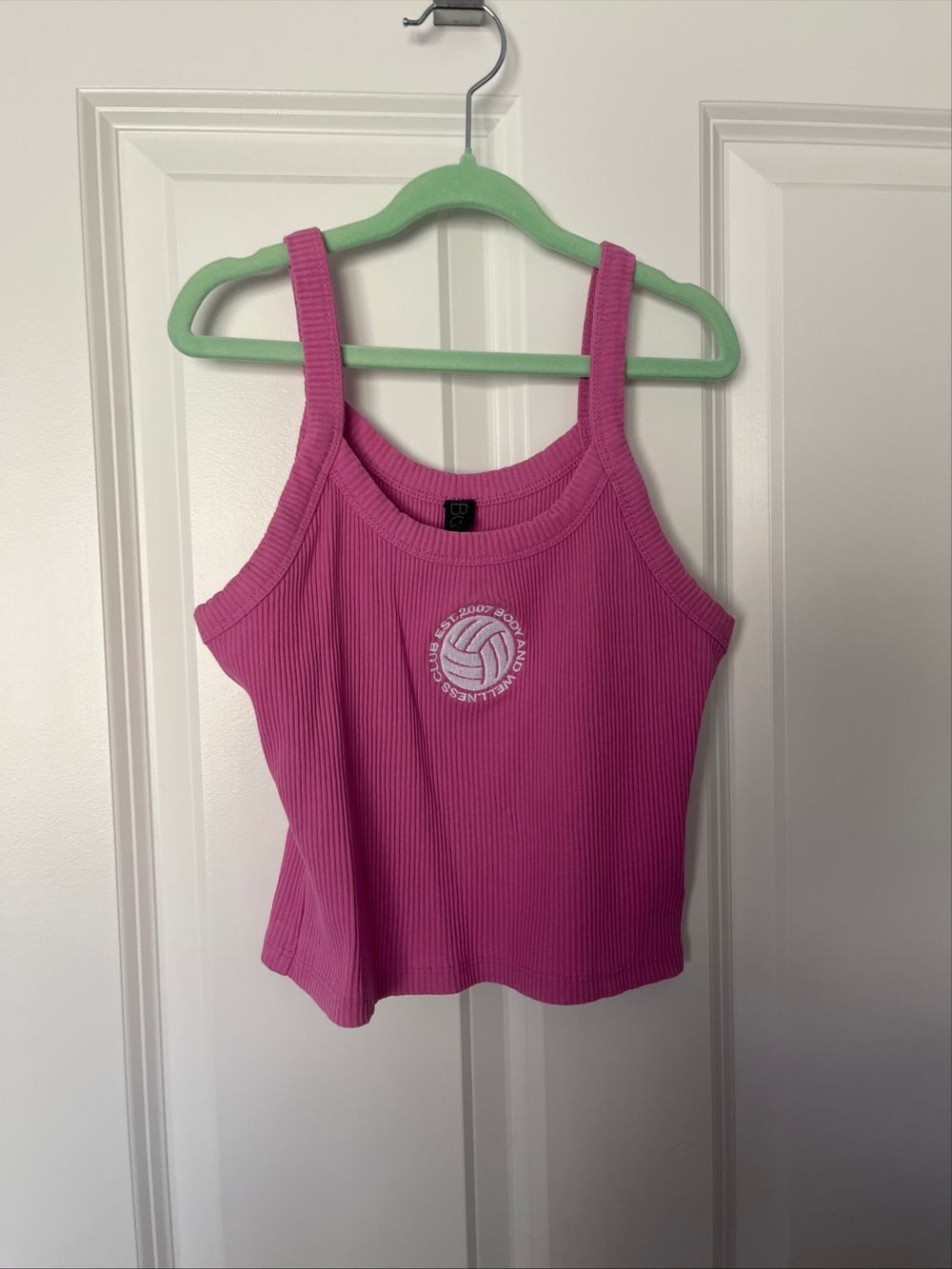 Pink Ribbed Tank Top