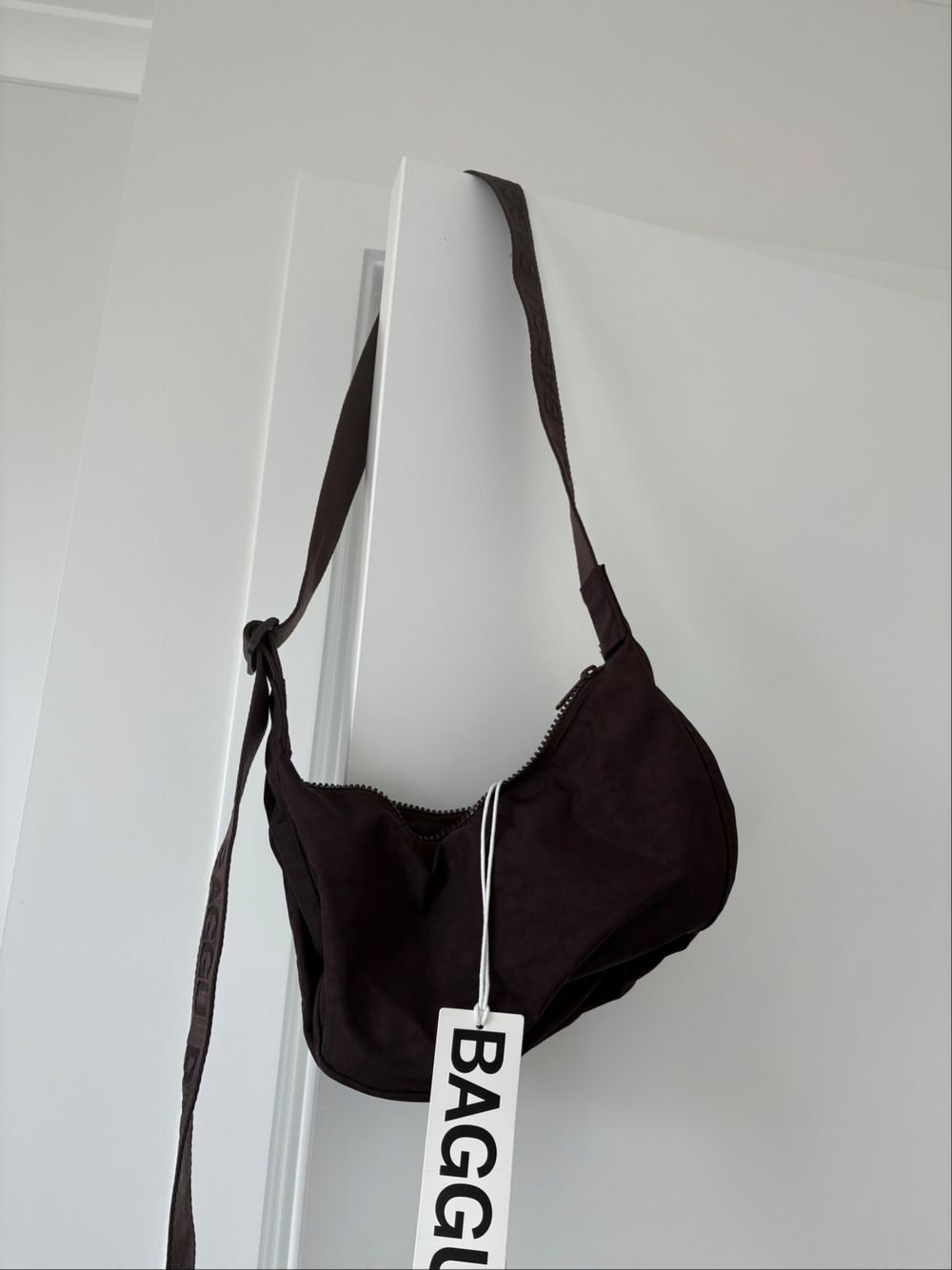 Baggu Brown Small Nylon Crescent Bag