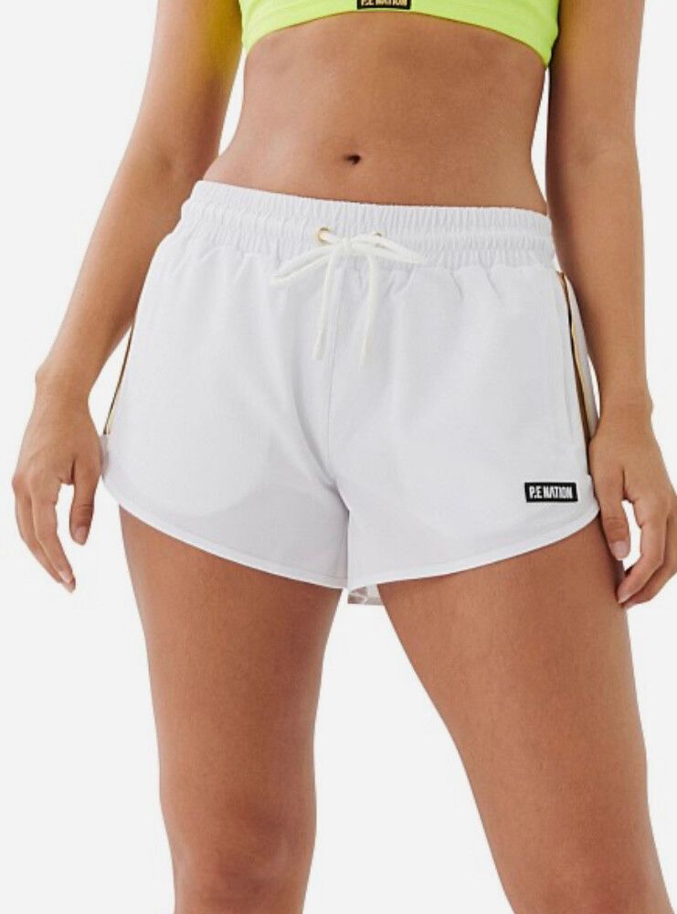 PE Nation In Goal Short - White - Size M - RRP $109