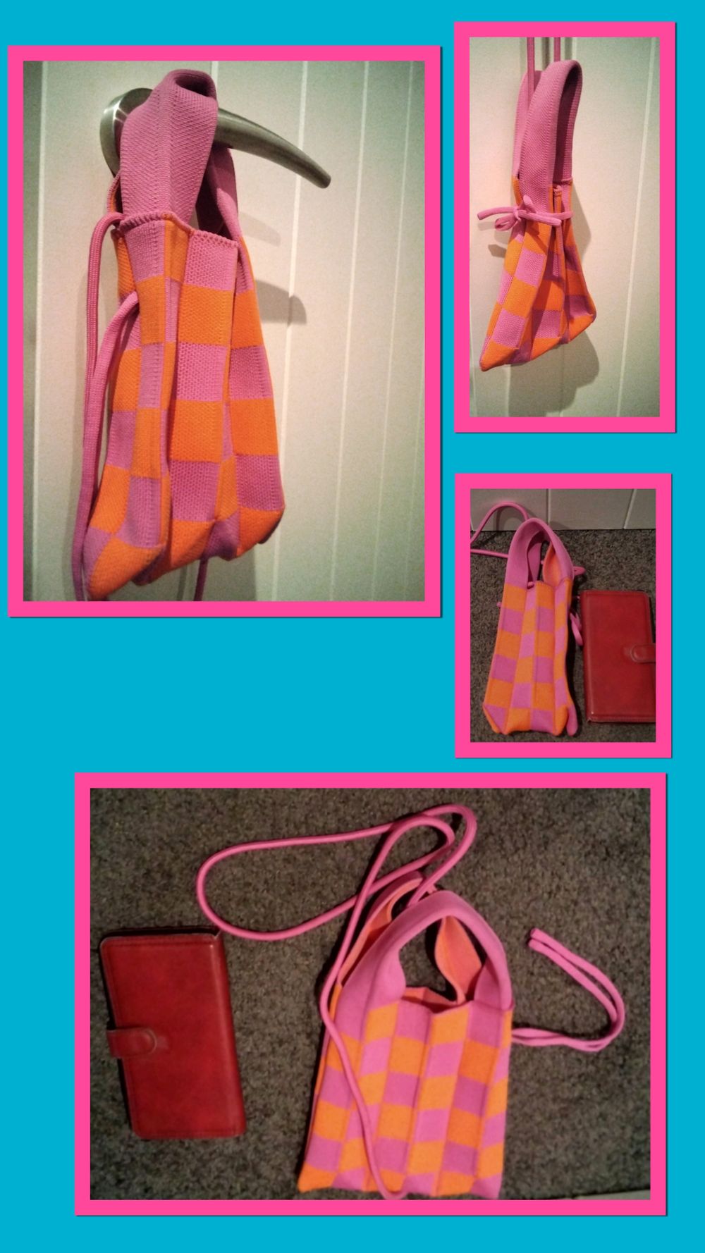 Mini check woven bag
