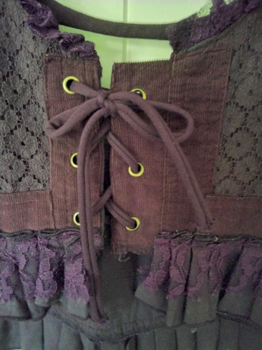 Purple Lace and fabrics vest Size S/M