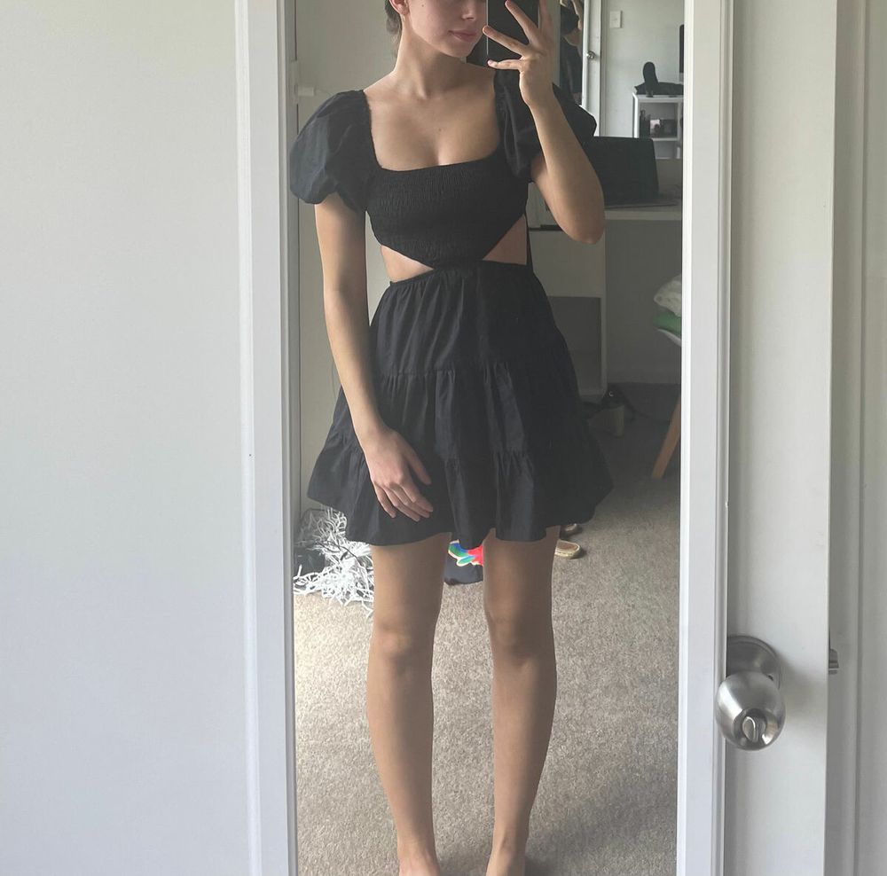 Princess Polly - Black cut out mini on Designer Wardrobe
