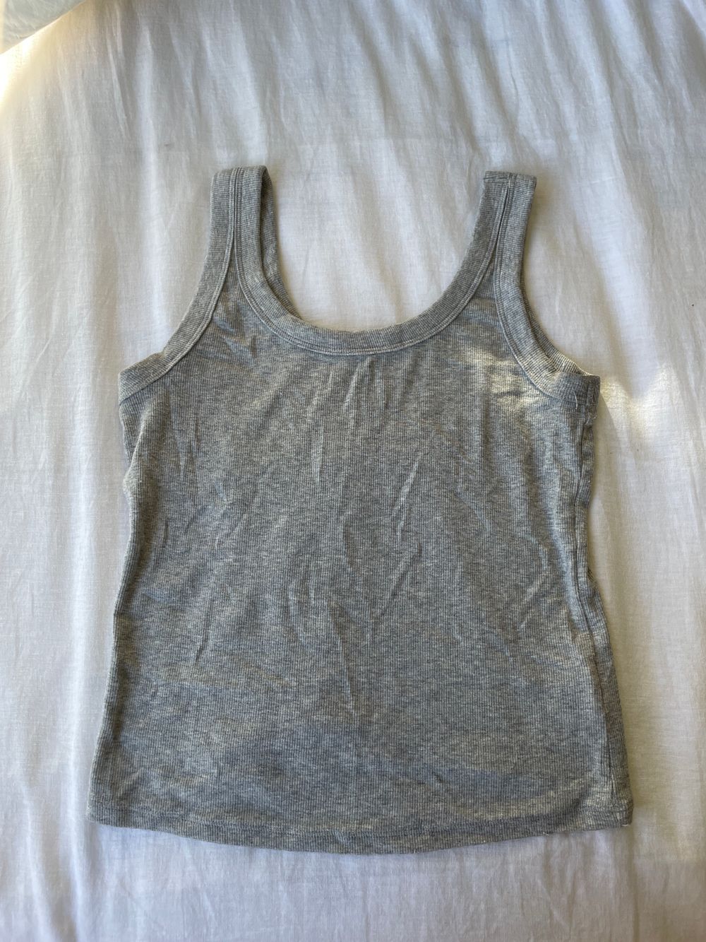 Grey ribbed tank