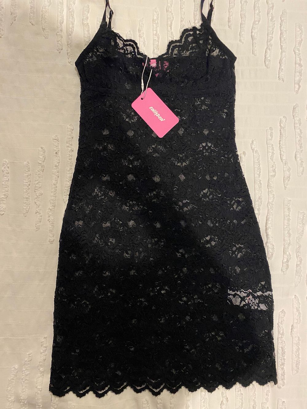 chinese dress ladies Edikted Women's Sophina Fringed Sheer Lace Mini Dress