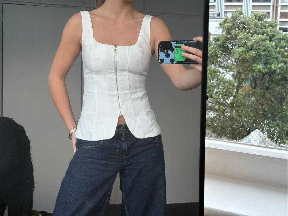 White Corset Style Top